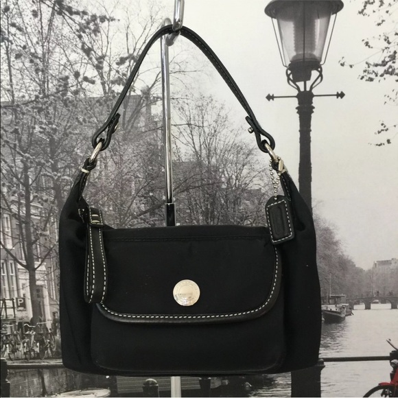 Coach Mini Nylon and Leather Pouch Purse